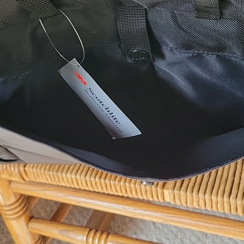 L.L. Bean nylon messenger bag, black/gray